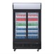 Vitrine réfrigérée positive 2 portes coulissantes avec caisson lumineux Polar Série G 950L noire