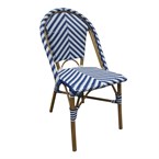 Chaises style parisien en rotin PE Bolero bleues (lot de 2)