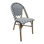 Chaises style parisien en rotin PE Bolero noires (lot de 2)