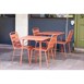 Chaises à lattes en acier Bolero terracotta (lot de 4)