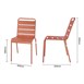Chaises à lattes en acier Bolero terracotta (lot de 4)