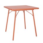 Table carrée à lattes en acier Bolero terracotta