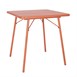 Table carrée à lattes en acier Bolero terracotta