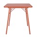 Table carrée à lattes en acier Bolero terracotta