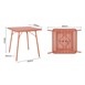 Table carrée à lattes en acier Bolero terracotta