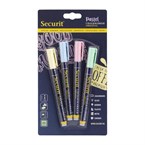 Marqueurs craie liquide Securit pointe 1-2mm couleurs pastel (lot de 4)