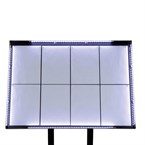 Porte-menu à LED blanches en acier noir Securit 8xA4 avec poteau et socle