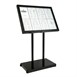 Porte-menu à LED blanches en acier noir Securit 8xA4 avec poteau et socle