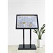 Porte-menu à LED blanches en acier noir Securit 8xA4 avec poteau et socle