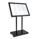 Porte-menu à LED blanches en acier noir Securit 8xA4 avec poteau et socle