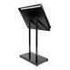 Porte-menu à LED blanches en acier noir Securit 8xA4 avec poteau et socle
