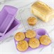 Moule 6 muffins flexible en silicone Hygiplas violet 