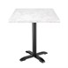 Plateau de table carré effet marbre Bolero blanc 600mm