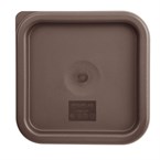 Couvercle carré en polyéthylène pour boîte alimentaire Hygiplas marron
