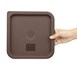 Couvercle carré en polyéthylène pour boîte alimentaire Hygiplas marron