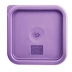 Couvercle carré en polyéthylène pour boîte alimentaire Hygiplas violet