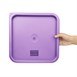 Couvercle carré en polyéthylène pour boîte alimentaire Hygiplas violet