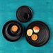 Bols plats ronds texturés noirs Olympia Cavolo 143mm (lot de 6)