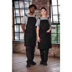 Tablier bavette en mélange de lin Southside noir