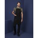 Tablier bavette en mélange de lin Southside noir