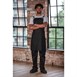 Tablier bavette en mélange de lin Southside noir