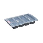 Range-couverts avec couvercle Araven gris foncé 