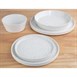 Bols plats ronds mouchetés blancs Olympia Cavolo 143mm (lot de 6)