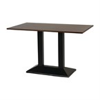 Table rectangulaire avec pied en métal et plateau en bois foncé Turin 1200x700 mm