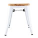 Tabourets bas Bolero Bistro avec coussin d'assise en bois blanc (paquet de 4)
