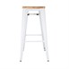Tabourets hauts Bolero Bistro avec coussin d'assise en bois blanc (paquet de 4)