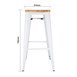 Tabourets hauts Bolero Bistro avec coussin d'assise en bois blanc (paquet de 4)