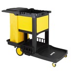 Chariot de nettoyage avec armoire verrouillable Jantex noir 