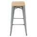 Tabourets hauts en acier galvanisé avec assise en bois Bolero Bistro (lot de 4)