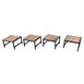 Tabourets de bar bas en acier et acacia Bolero (lot de 4)