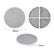 Plateau de table extérieur rond en verre trempé Bolero effet pierre gris clair bord blanc 580 mm