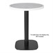 Plateau de table extérieur rond en verre trempé Bolero effet pierre gris clair bord blanc 580 mm