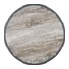Plateau de table extérieur rond en verre trempé Bolero effet grain de bois bord gris 580mm