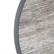 Plateau de table extérieur rond en verre trempé Bolero effet grain de bois bord gris 580mm