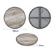 Plateau de table extérieur rond en verre trempé Bolero effet grain de bois bord gris 580mm