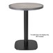 Plateau de table extérieur rond en verre trempé Bolero effet grain de bois bord gris 580mm