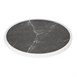 Plateau de table extérieur rond en verre trempé Bolero effet granit foncé bord blanc 580mm