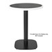 Plateau de table extérieur rond en verre trempé Bolero effet granit foncé bord blanc 580mm