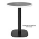 Plateau de table extérieur rond en verre trempé Bolero effet pierre foncée bord blanc 580mm
