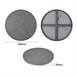 Plateau de table extérieur rond en verre trempé Bolero noir brossé bord gris 580mm