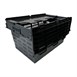 Caisse de transport/stockage en plastique perforé Vogue avec couvercle attaché 600x400x320mm