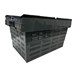 Caisse de transport/stockage en plastique perforé Vogue avec couvercle attaché 600x400x320mm
