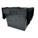 Caisse de transport/stockage en plastique perforé Vogue avec couvercle attaché 600x400x320mm