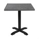 Plateau de table extérieur carré en verre trempé Bolero noir brossé bord gris 700 mm