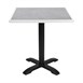 Plateau de table extérieur carré en verre trempé Bolero effet pierre gris clair bord blanc 700 mm