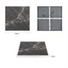 Plateau de table extérieur carré en verre trempé Bolero effet granit foncé bord blanc 700 mm
